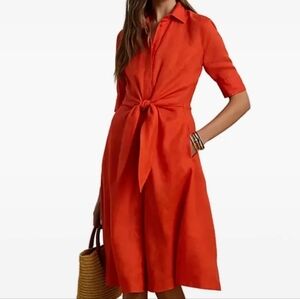 Lauren Ralph Lauren Red Tie-Front Dress